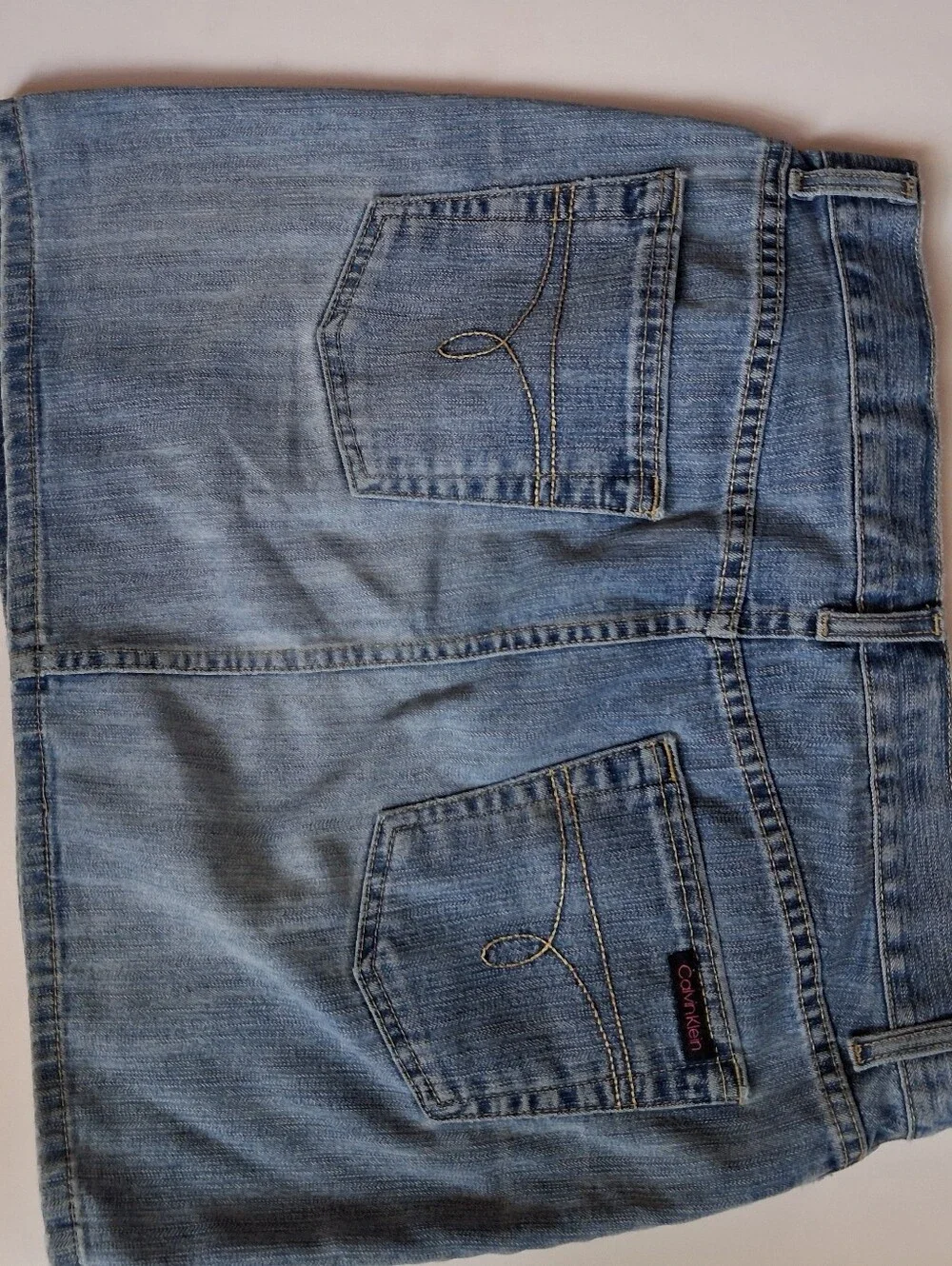 Old School Denim Mini Skirt With Pockets